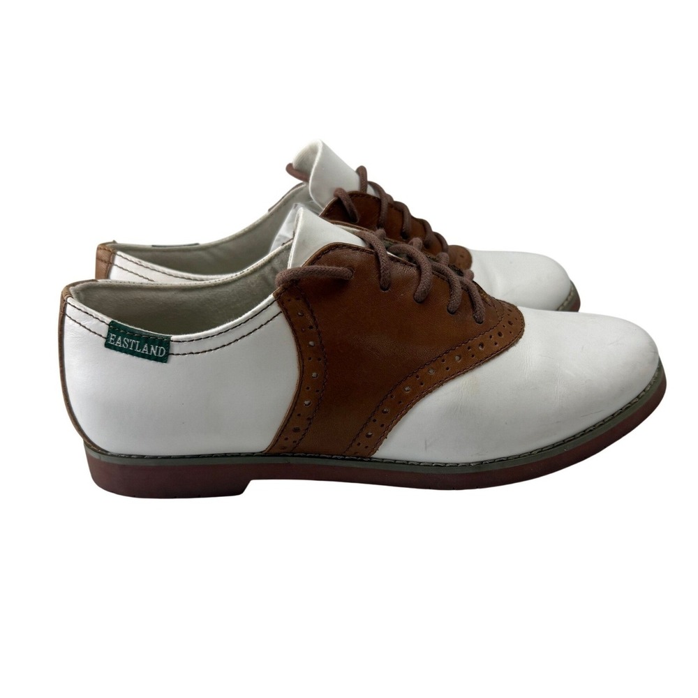 Eastland Sadie White Brown Leather Saddle Oxford Shoes 3331-27 Womens 7